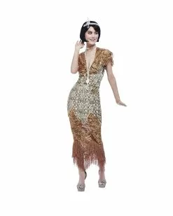 20`s Gatsby Paillettenkleid Gold