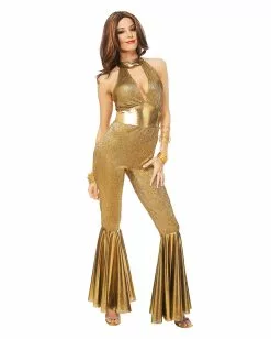 Goldenes 70s Disco Diva Kostüm