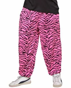 80er Jahre Pink Zebra Trainings Hose