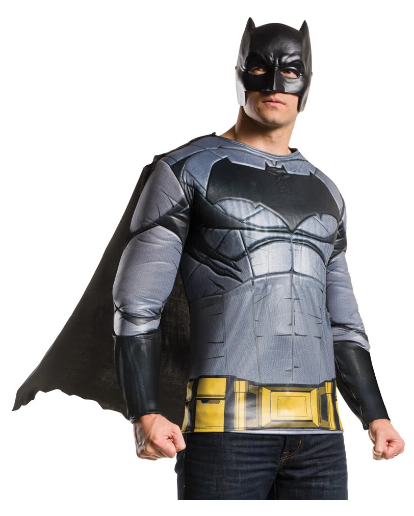 Batman Muskel Kostüm-Shirt Mit Maske & Cape