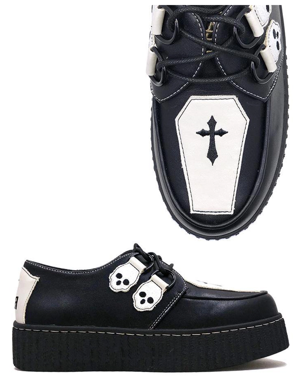Schwarze Coffin Creepers Schuhe