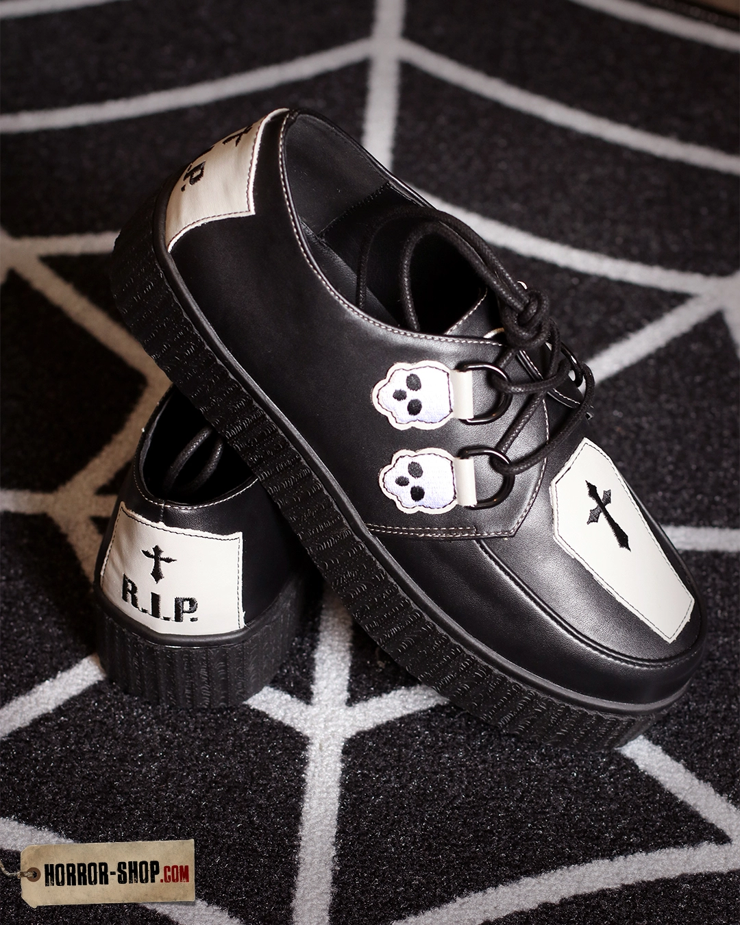 Schwarze Coffin Creepers Schuhe – Bild 7