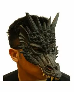 Schwarze Drachen Halbmaske