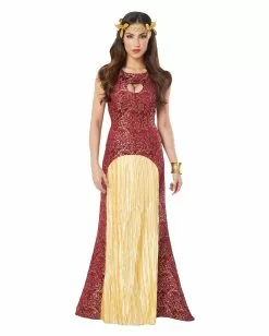 Drachen Königin Kostüm Rot-gold