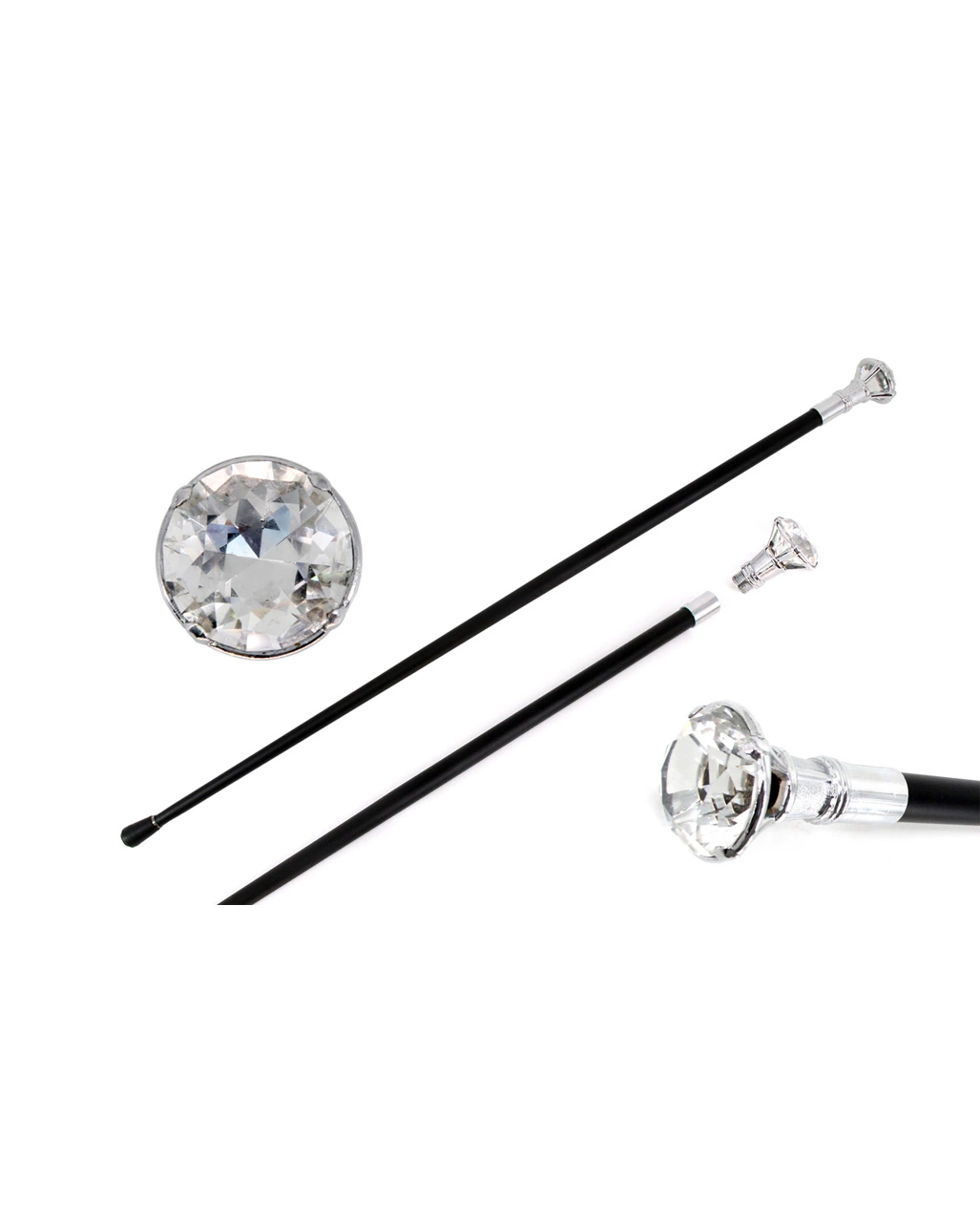 Gehstock Mit Diamantknauf Aus Glas