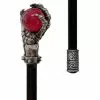 Gehstock Mit Knochenhand & Roter Glaskugel