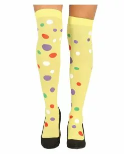 Gelbe Polka Dot Kniestrümpfe