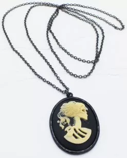 Schwarze Totenkopf Cameo Gothic Kette