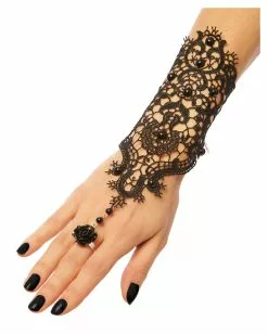 Viktorianisches Gothic Spitzenarmband Mit Ring