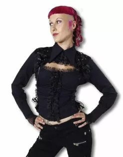 Schwarze Rüschenjacke