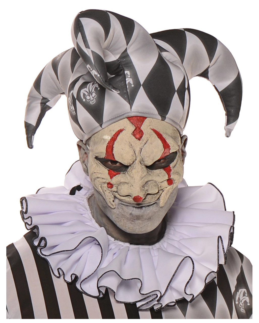 Harlekin Halbmaske Weiß
