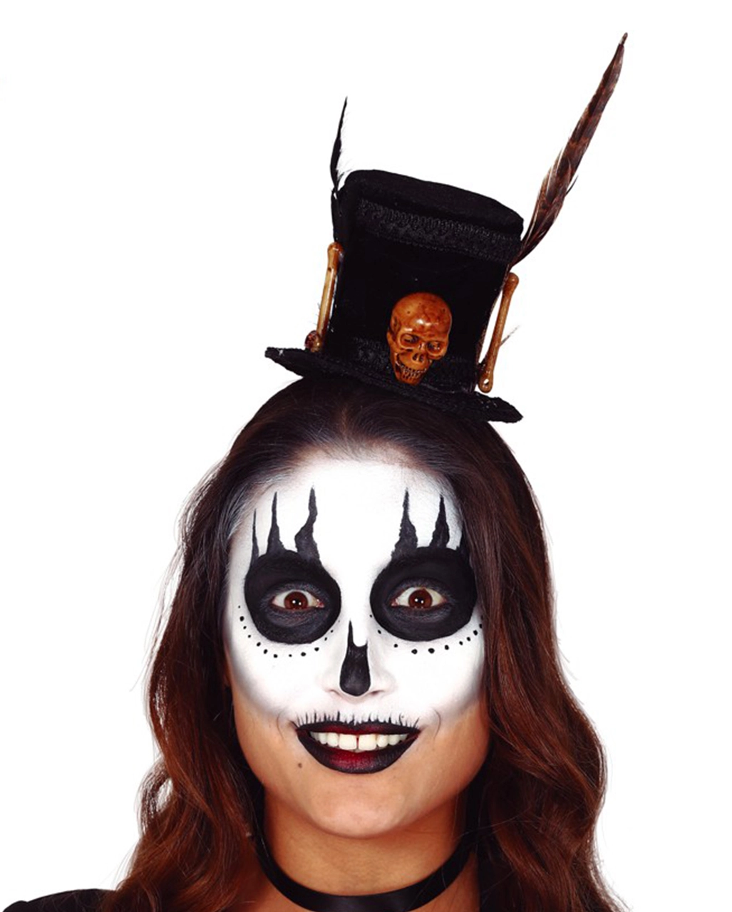 Mini Voodoo Zylinder Mit Knochen & Totenkopf