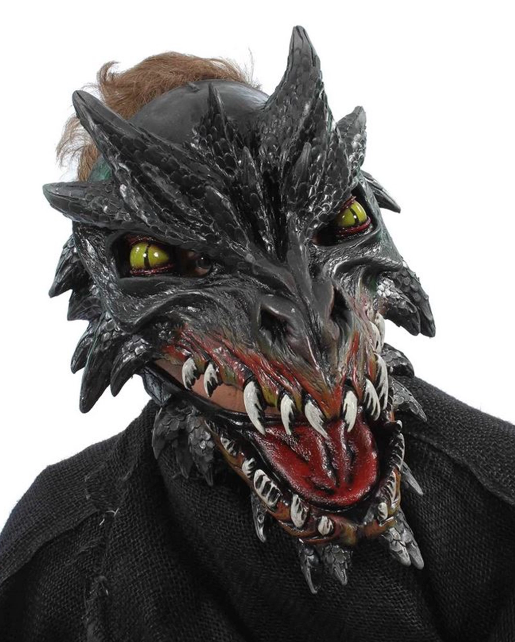 Schwarze Drachen Maske Deluxe