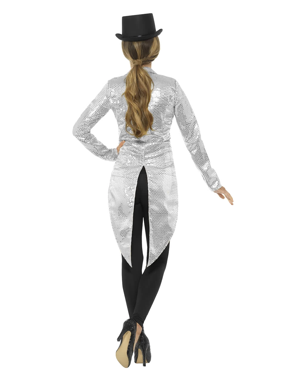 Silberne Frauen Pailletten-Jacke – Bild 3