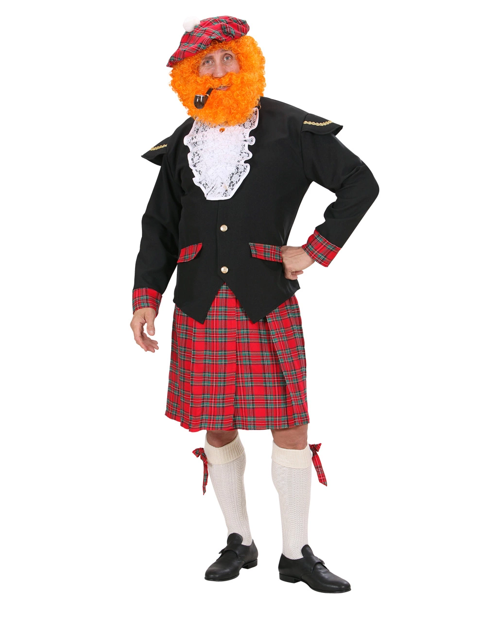 Schotten Kostüm Mit Kilt & Mütze – Bild 2