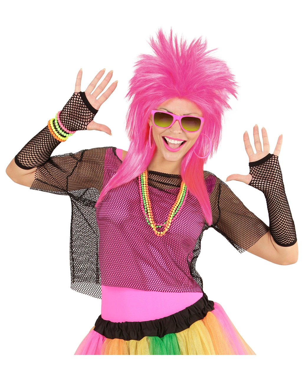 Fingerlose Gothic Handschuhe Schwarz – Bild 4