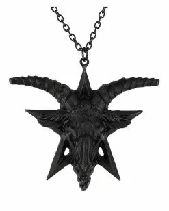 Schwarze Baphomet Gothic Halskette