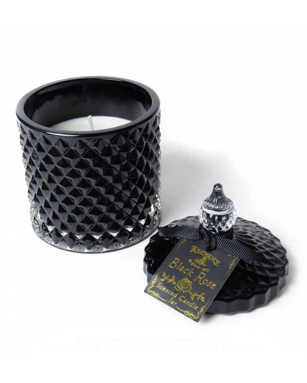 Schwarze Rose Gothic Duftkerze Im Antik Glas Large – Bild 2