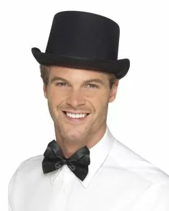 Schwarzer Zylinder Satin Look