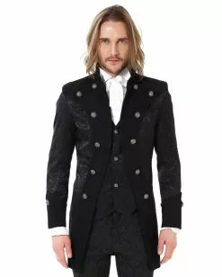Steampunk Aristokrat Herren Mantel Schwarz
