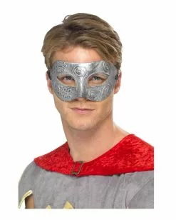 Venezianische Colombina Maske Silber-Metalic