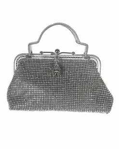 Silberne Vintage-Handtasche Mit Strass