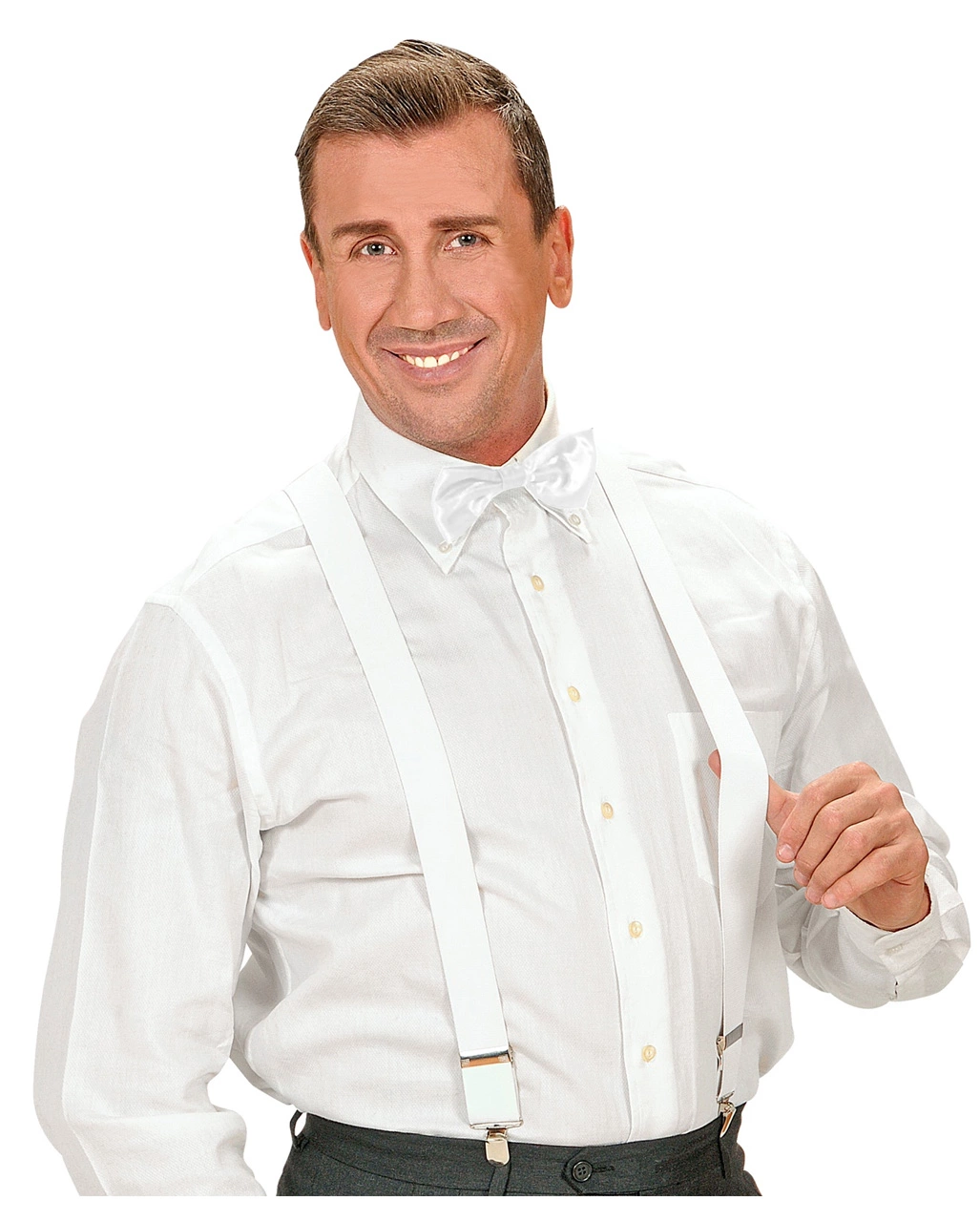 Mafia Hosenträger Weiß – Bild 4