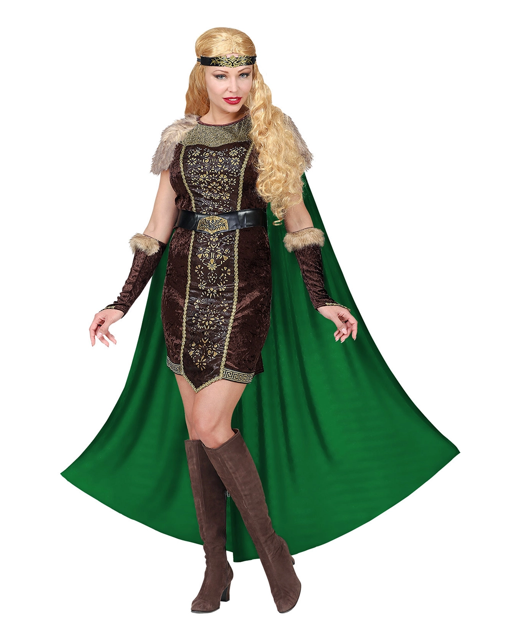Wikingerin Kostüm Mit Umhang Für Damen